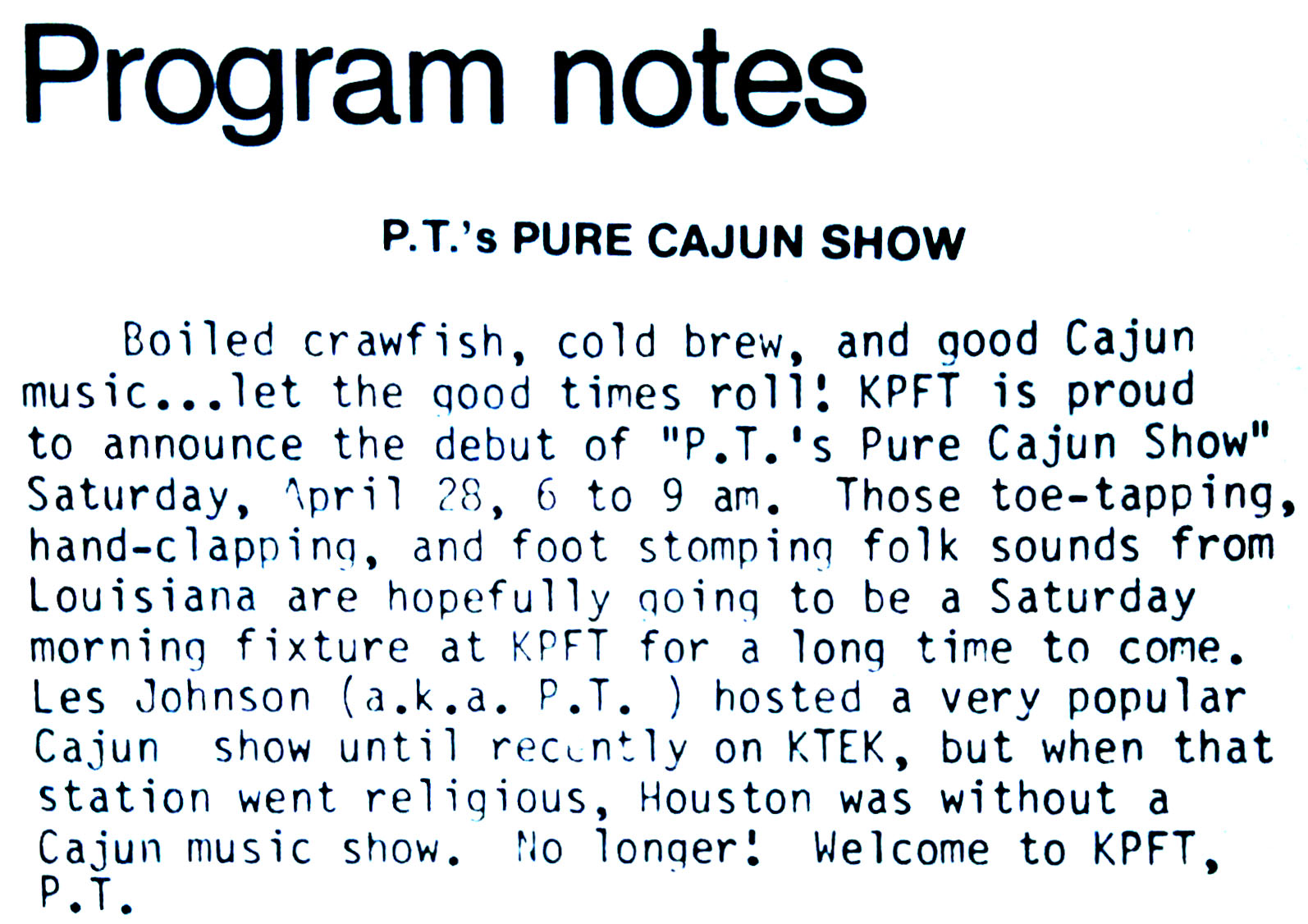 May 1984 folio premier announcement